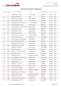 CLASIFICACI&Oacute;N GENERAL
