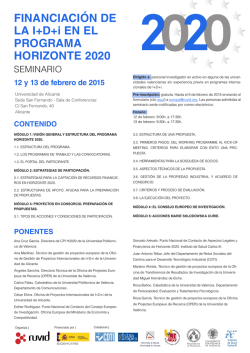 FINANCIACI&Oacute;N DE LA I+D+i EN EL PROGRAMA HORIZONTE 2020