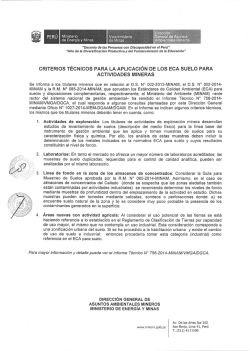 criterios t&eacute;cnicos para la aplicaci&oacute;n de los eca suelo para