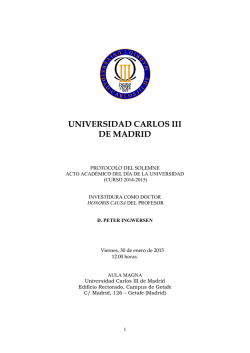 Protocolo del Acto - Universidad Carlos III de Madrid