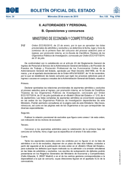 Orden ECC/62/2015, de 23 de enero, por la que se aprueban las