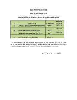 contrataci&oacute;n de servicios de dos (02) auditores senior ii