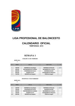 calendario oficial liga profesional de baloncesto 2015