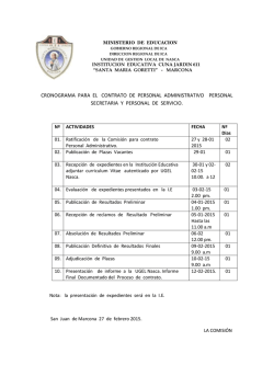 cronograma para el contrato de personal