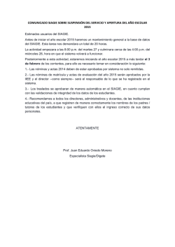 comunicado siagie sobre suspensi&oacute;n del servicio y