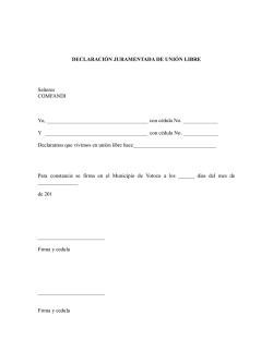 DECLARACI&Oacute;N JURAMENTADA DE UNI&Oacute;N LIBRE