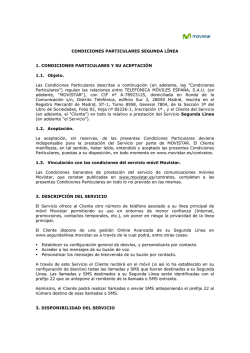 Condiciones particulares Segunda L&iacute;nea