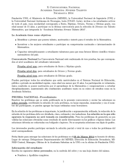 X Convocatoria Nacional Academia Sabatina J&oacute;venes