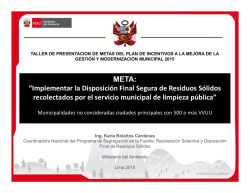 META: &ldquo;Implementar la Disposici&oacute;n Final Segura de Residuos
