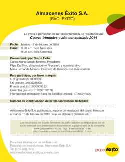 Teleconferencia Inversionistas Espa&ntilde;ol A-A