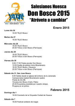 (27/01/2015) ACTIVIDADES EN TORNO A SAN JUAN BOSCO