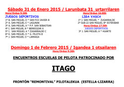 S&aacute;bado 31 de Enero 2015 / Larunbata 31 urtarrilaren Domingo 1 de
