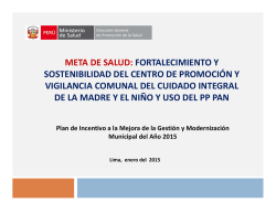 META DE SALUD: FORTALECIMIENTO Y SOSTENIBILIDAD DEL