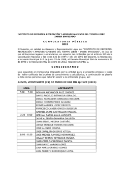 Listado Entrevistas Convocatoria P&uacute;blica PP 2015