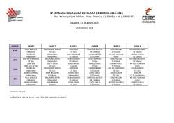 3&ordf; JORNADA DE LA LLIGA CATALANA DE BOCCIA 2014-2015