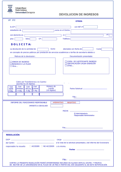 DEVOLUCION DE INGRESOS