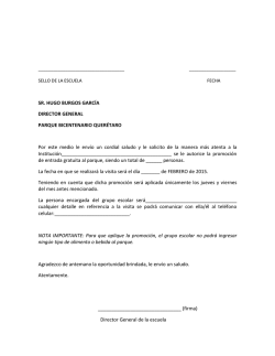 SR. HUGO BURGOS GARC&Iacute;A DIRECTOR GENERAL PARQUE
