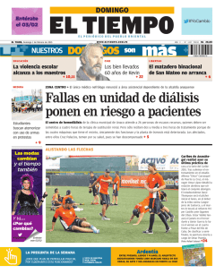 Fallas en unidad de di&aacute;lisis ponen en riesgo a pacientes