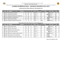 cuadro de m&eacute;ritos final - contrato docente 2014-2015