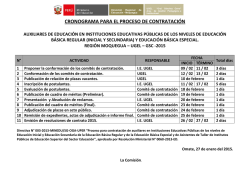 cronograma para el proceso de contrataci&oacute;n