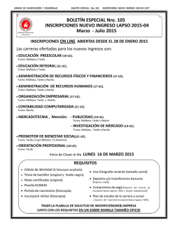 Nuevo ingreso - Colegio Universitario Ferm&iacute;n Toro