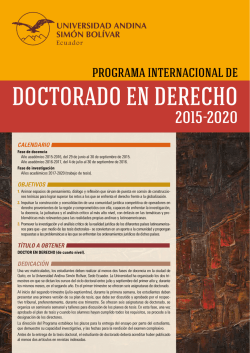 DOCTORADO EN DERECHO - Universidad Andina Sim&oacute;n Bol&iacute;var