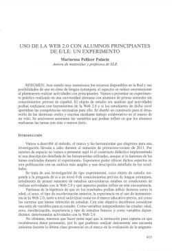 uso de la web 2.0 con alumnos principiantes de e/le: un experimento