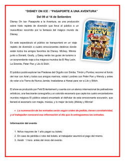 &ldquo;DISNEY ON ICE : &ldquo;PASAPORTE A UNA AVENTURA&rdquo; Del 09 al 14