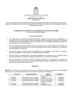 RESOLUCI&Oacute;N No. 04 DE 2015 (30 de enero) &ldquo;Por la cual se