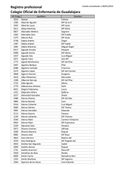 Registro profesional Colegio Oficial de Enfermer&iacute;a de Guadalajara