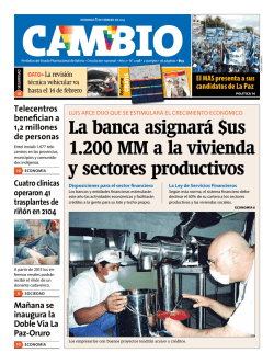La banca asignar&aacute; $us 1.200 MM a la vivienda y sectores