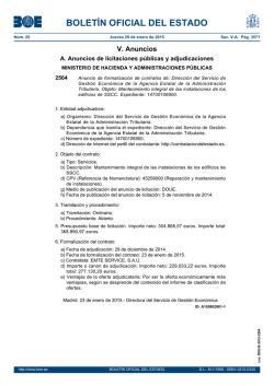 Anuncio 2564 del BOE n&uacute;m. 25 de 2015