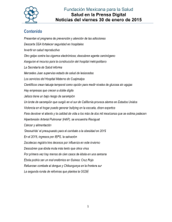 Salud en la Prensa Digital Noticias del viernes 30 de