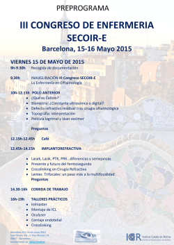 III CONGRESO DE ENFERMERIA SECOIR-E Barcelona
