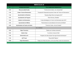 Programaci&oacute;n FITUR 2015- Extremadura