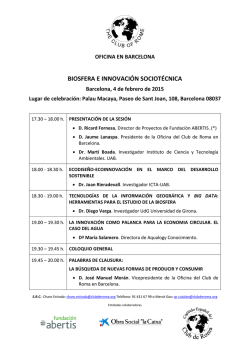 Programa Biosfera e Innovaci&oacute;n Sociot&eacute;cnica