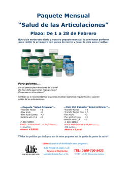 Paquete Mensual &ldquo;Salud de las Articulaciones&rdquo;