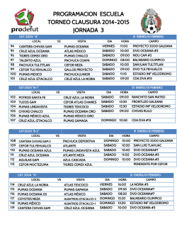 Horarios - Prodefut Soccer