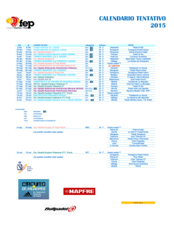 CALENDARIO TENTATIVO 2015 - Federaci&oacute;n Espa&ntilde;ola de P&aacute;del