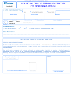 renuncia al derecho especial de cobertura por desempleo