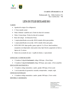 CUARTO A&Ntilde;O BASICO A -B Profesora jefe: Sra. Hilda Guti&eacute;rrez 4&ordm;A