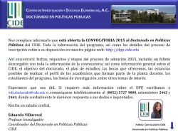 convocatoria al doctorado en politicas publicas 2015 cide