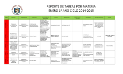 reporte de tareas por materia enero 1&ordm; a&ntilde;o ciclo 2014-2015