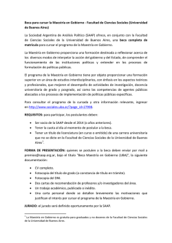 Beca para cursar la Maestr&iacute;a en Gobierno