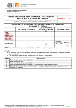CUADRO DE VALOR DE OBRA EN PREDIOS AFECTADOS POR