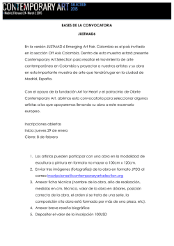 Bases de la convocatoria - Contemporary Art Selection