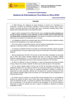 Actualizaci&oacute;n n&ordm; 27: Brotes de Enfermedad por Virus &Eacute;bola en &Aacute;frica