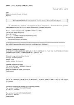 26 Enero 2015 Cuarto Pago de Dividendos CAVALI Directorio