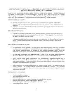 CONVOCATORIA A LA SEGUNDAPRUEBA