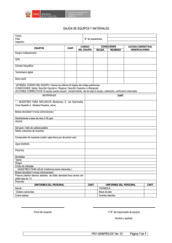 PI01-SANIPES-03/ Ver. 01 P&aacute;gina 1 de 1 SALIDA DE EQUIPOS Y